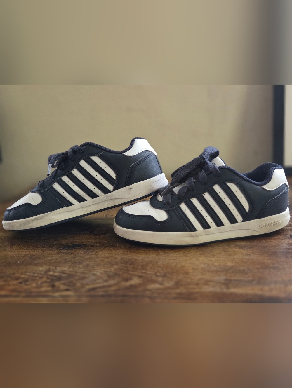 K-Swiss Navy and White Kids Sneakers